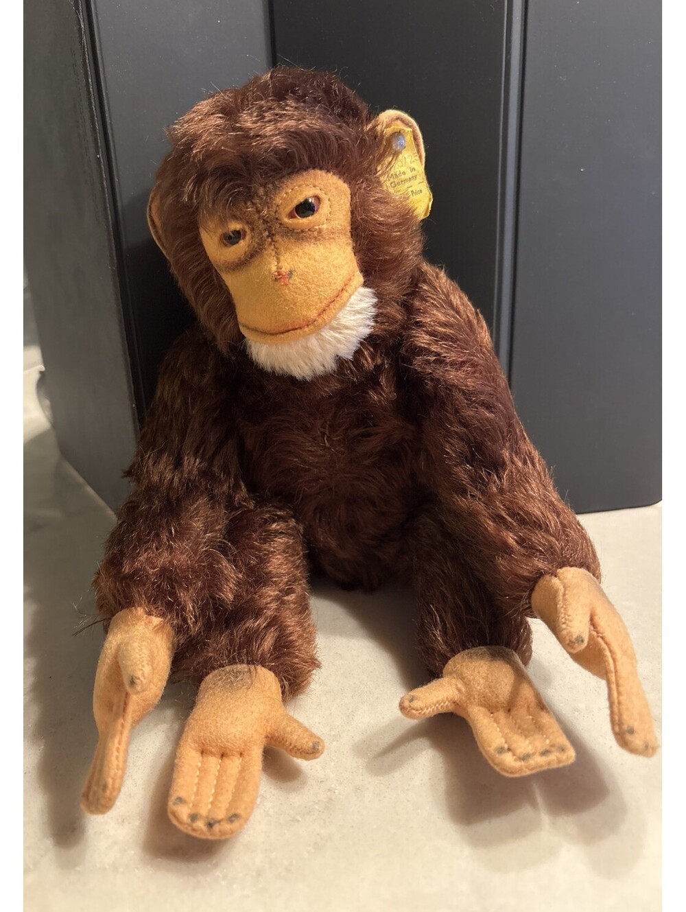 Vintage Steiff Jocko Chimpanzee Mohair  Glass Eyes, Felt Face 0020/25 Ear-tag